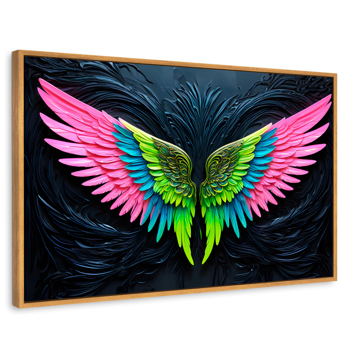 Cuadros Decorativos Canvas Revolution | Alas Angel Lucido | Rectangular | Portada | Marco Madera