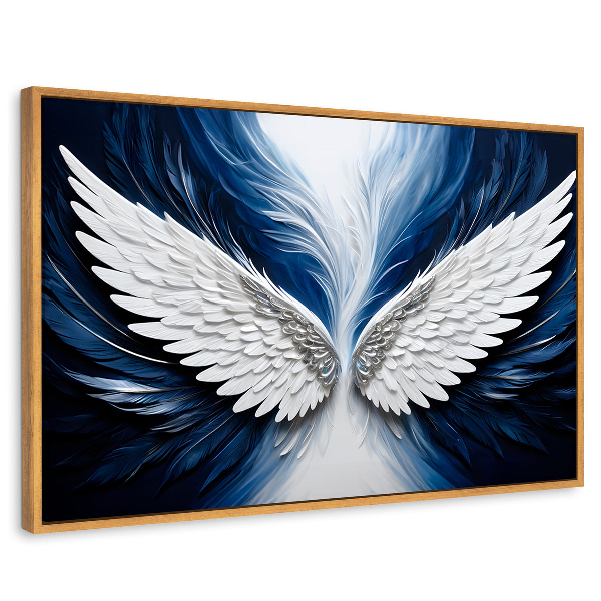 Cuadros Decorativos Canvas Revolution | Alas Angel Marina | Rectangular | Portada | Marco Madera