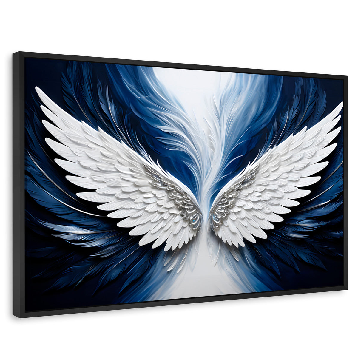Cuadros Decorativos Canvas Revolution | Alas Angel Marina | Rectangular | Portada | Marco Negro