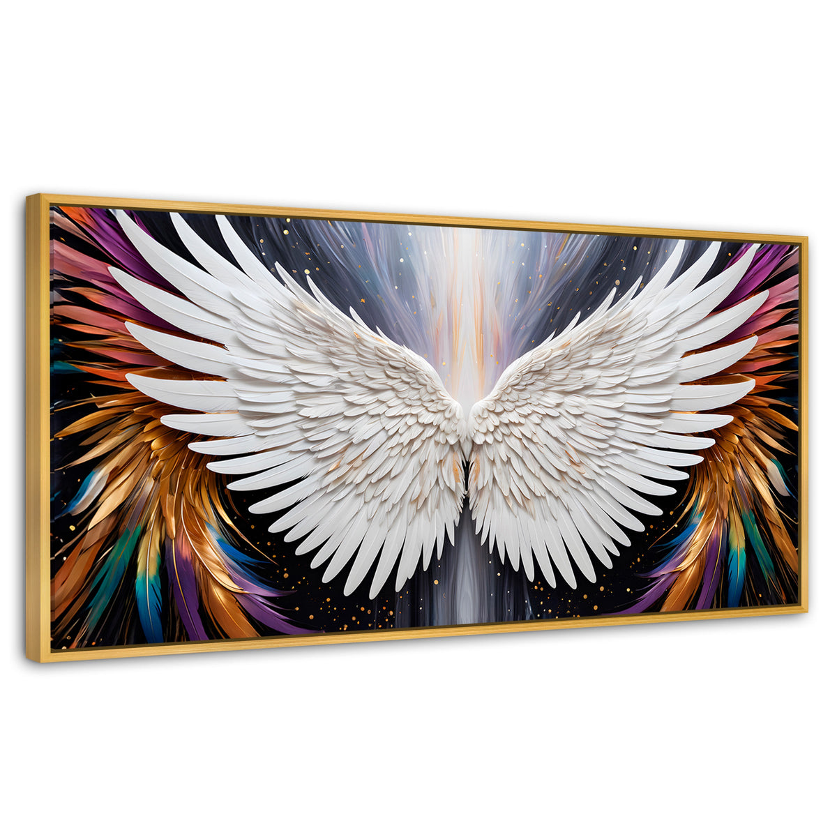 Cuadros Decorativos Canvas Revolution | Alas Angel Mistico | Panoramico | Portada | Marco Madera
