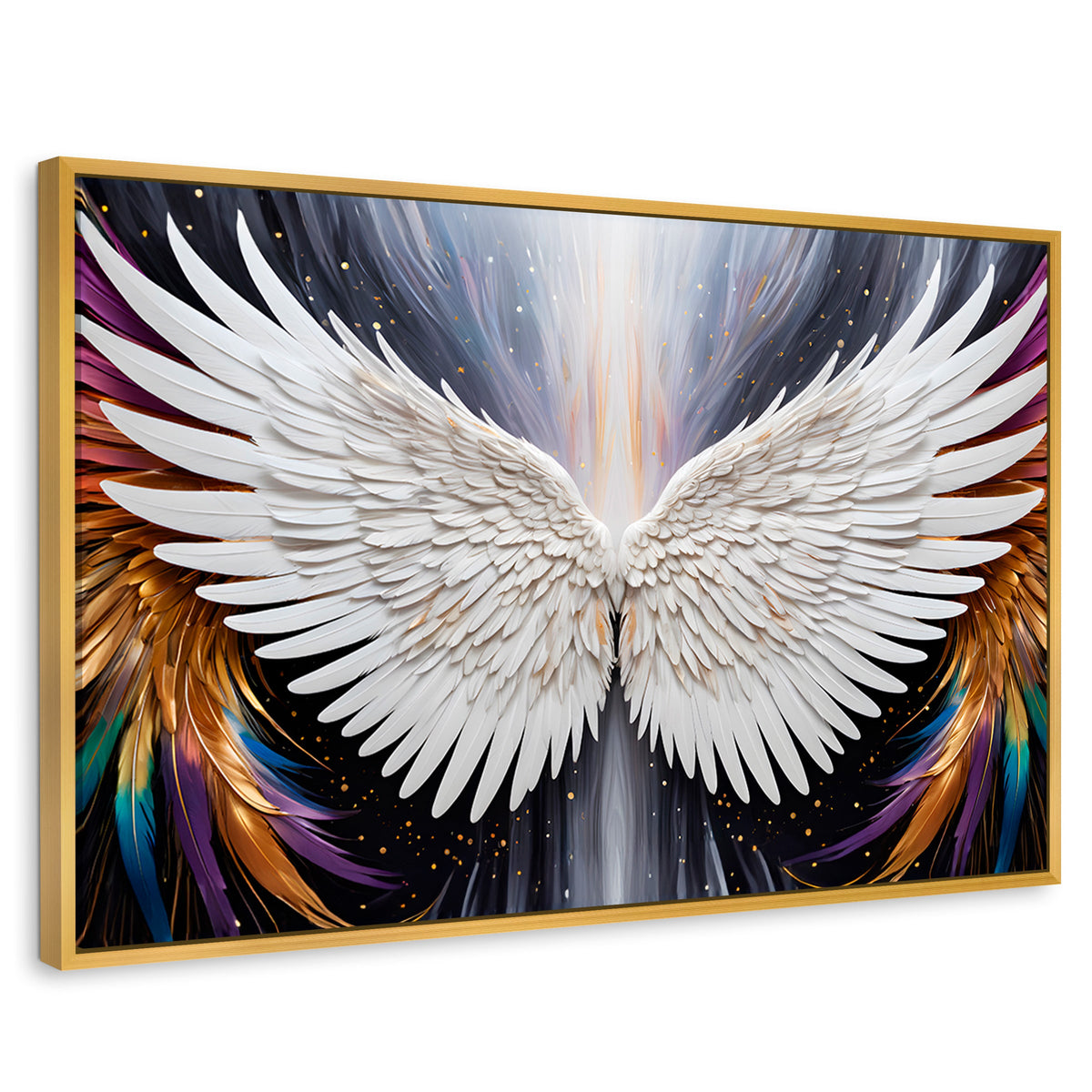 Cuadros Decorativos Canvas Revolution | Alas Angel Mistico | Rectangular | Portada | Marco Dorado