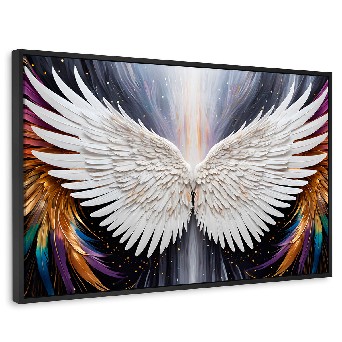 Cuadros Decorativos Canvas Revolution | Alas Angel Mistico | Rectangular | Portada | Marco Negro