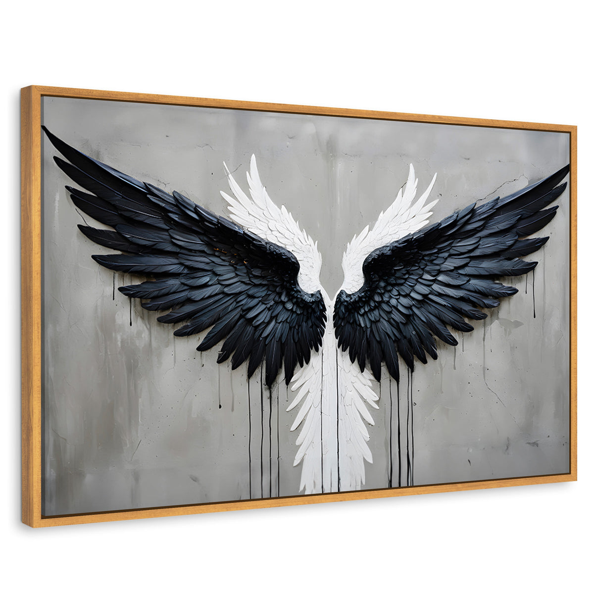 Cuadros Decorativos Canvas Revolution | Alas Angel Oscuro | Rectangular | Portada | Marco Madera