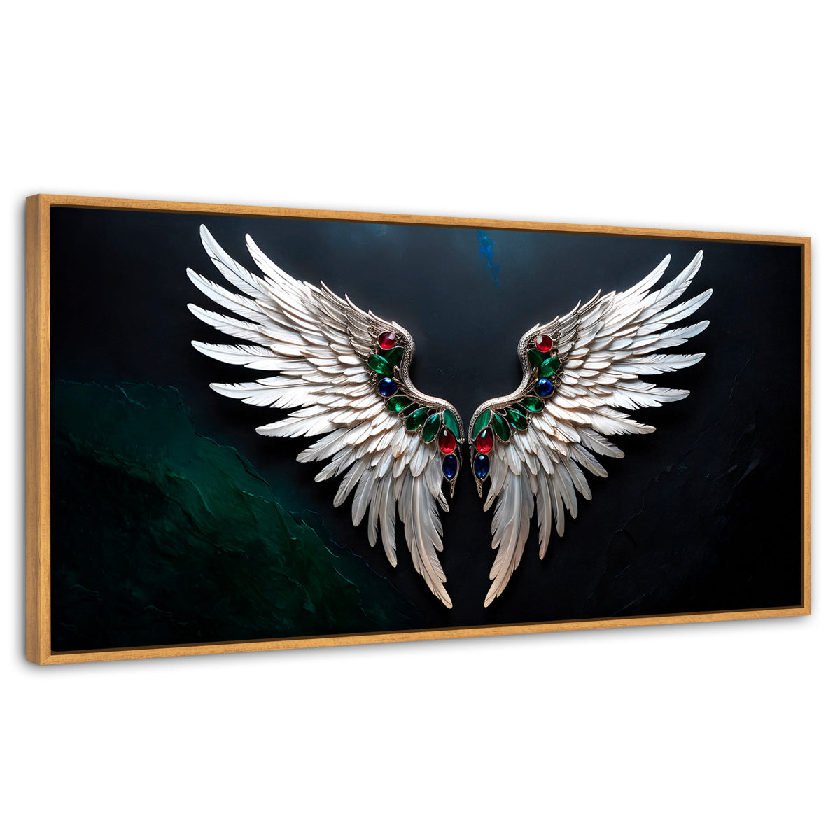 Cuadros Decorativos Canvas Revolution | Alas Angel Profundo | Panoramico | Portada | Marco Negro