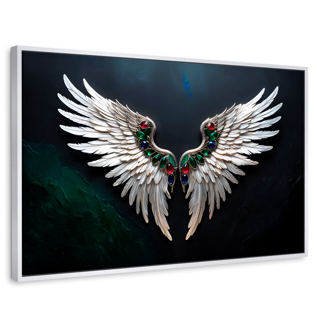 Cuadros Decorativos Canvas Revolution | Alas Angel Profundo | Rectangular | Portada | Marco Blanco