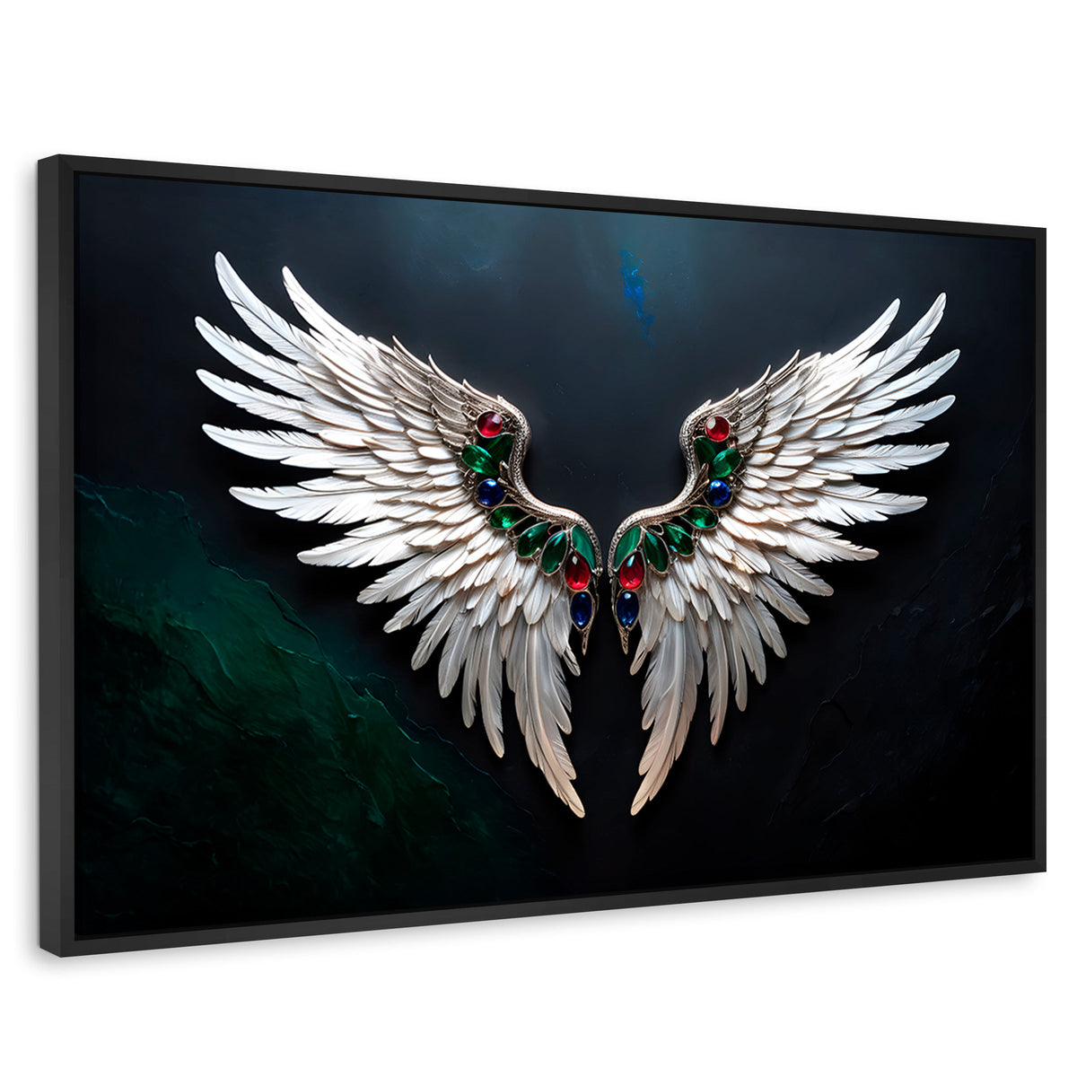 Cuadros Decorativos Canvas Revolution | Alas Angel Profundo | Rectangular | Portada | Marco Negro