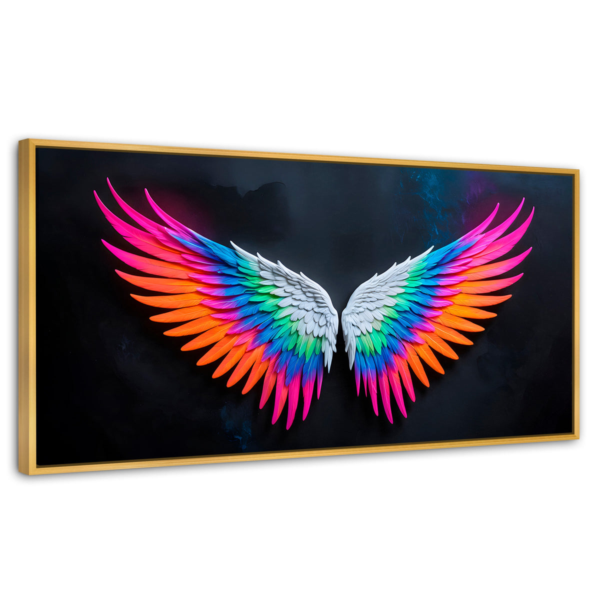 Cuadros Decorativos Canvas Revolution | Alas Angel Pureza | Panoramico | Portada | Marco Madera
