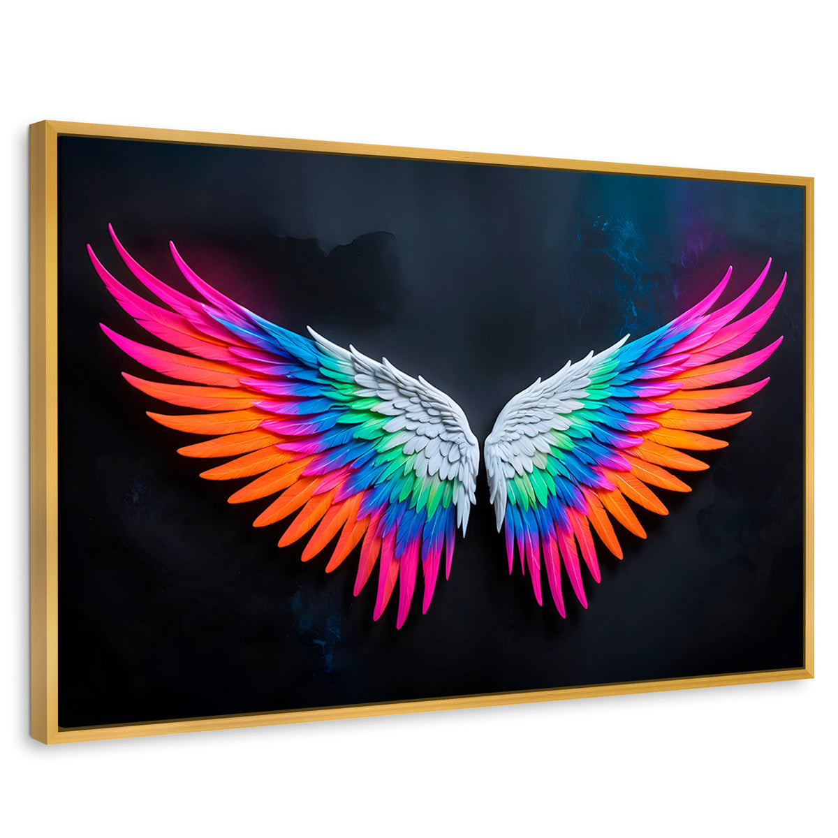 Cuadros Decorativos Canvas Revolution | Alas Angel Pureza | Rectangular | Portada | Marco Dorado