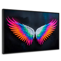 Cuadros Decorativos Canvas Revolution | Alas Angel Pureza | Rectangular | Portada | Marco Negro