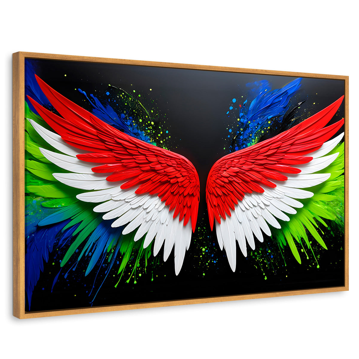Cuadros Decorativos Canvas Revolution | Alas Angel Radiante | Rectangular | Portada | Marco Madera