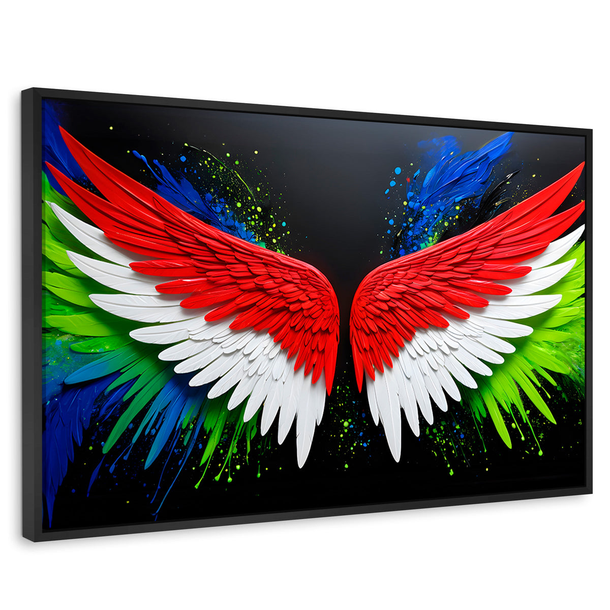 Cuadros Decorativos Canvas Revolution | Alas Angel Radiante | Rectangular | Portada | Marco Negro