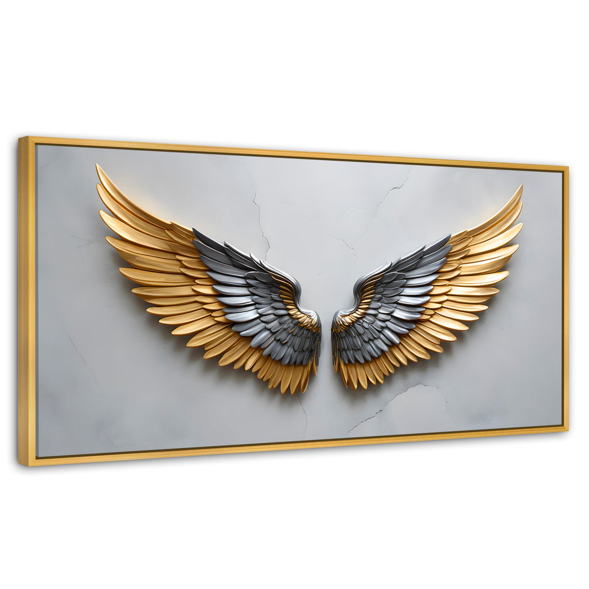 Cuadros Decorativos Canvas Revolution | Alas Angel Sereno | Panoramico | Portada | Marco Madera