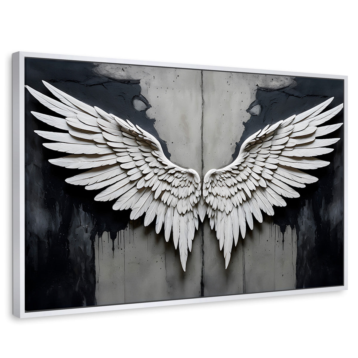 Cuadros Decorativos Canvas Revolution | Alas Angel Sombra | Rectangular | Portada | Marco Blanco