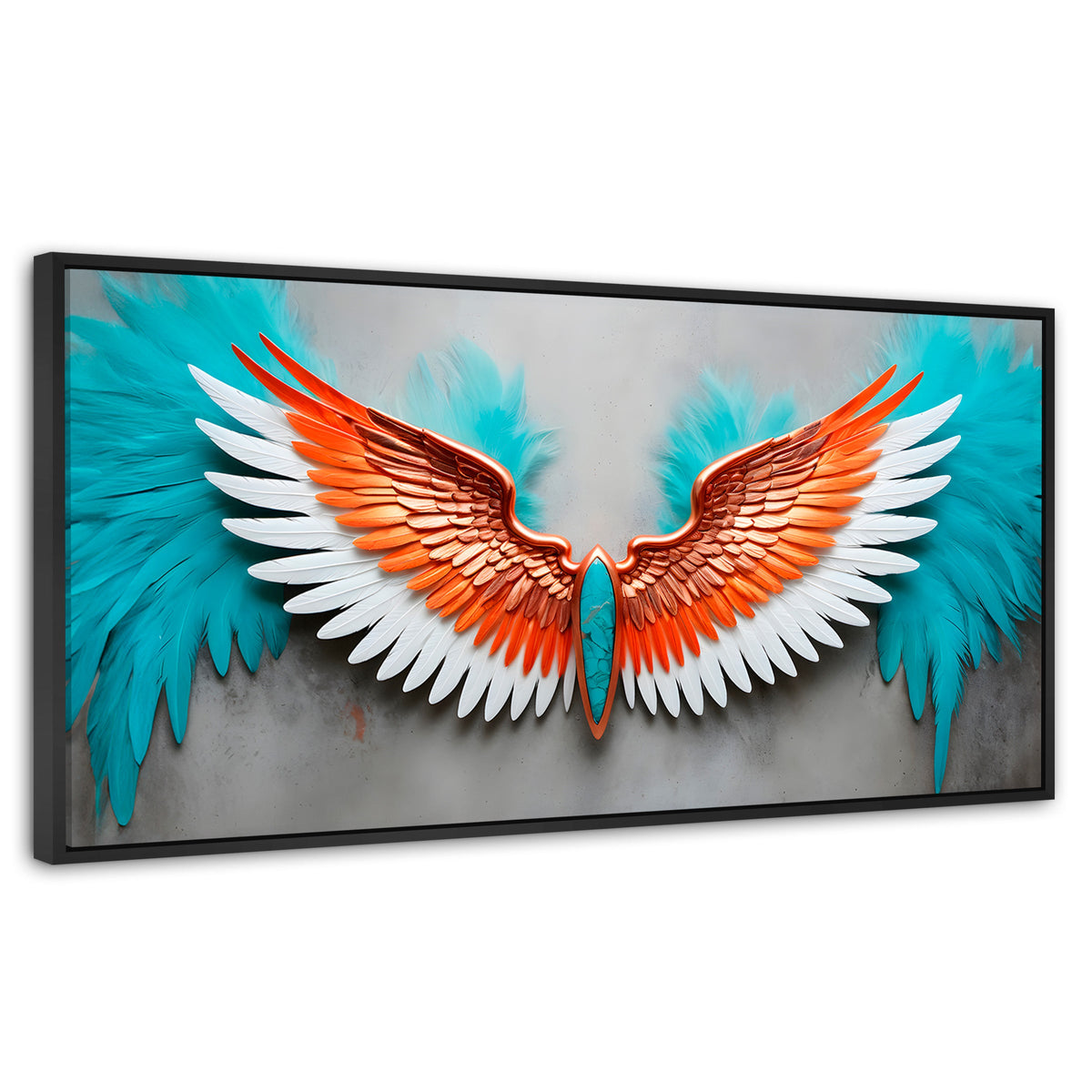 Cuadros Decorativos Canvas Revolution | Alas Angel Suenos | Panoramico | Portada | Marco Plateado