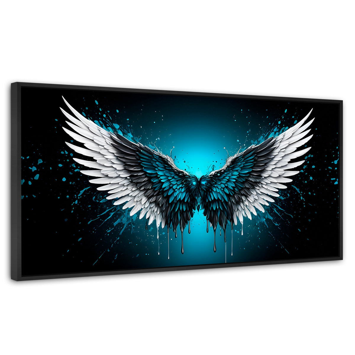 Cuadros Decorativos Canvas Revolution | Alas Angel Vuelo | Panoramico | Portada | Marco Plateado