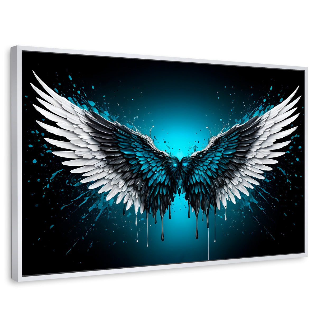 Cuadros Decorativos Canvas Revolution | Alas Angel Vuelo | Rectangular | Portada | Marco Blanco