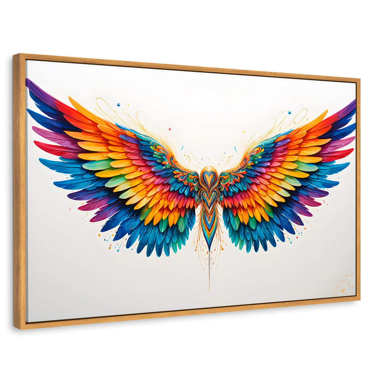 Cuadros Decorativos Canvas Revolution | Alas Color De Angel | Rectangular | Portada | Marco Madera
