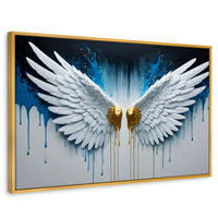 Cuadros Decorativos Canvas Revolution | Alas Corazon Dorado | Rectangular | Portada | Marco Dorado