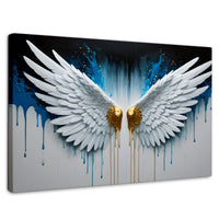 Cuadros Decorativos Canvas Revolution | Alas Corazon Dorado | Rectangular | Portada | Marco SinMarco