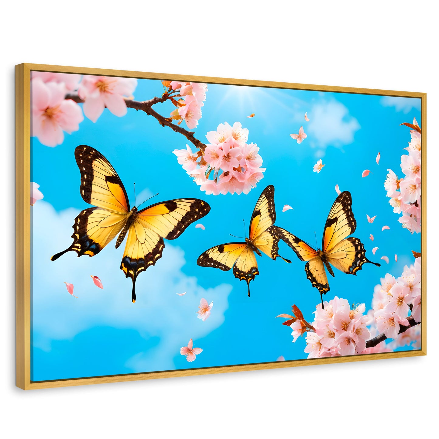 Cuadros Decorativos Canvas Revolution | Alas De Cerezo | Rectangular | Portada | Marco Dorado