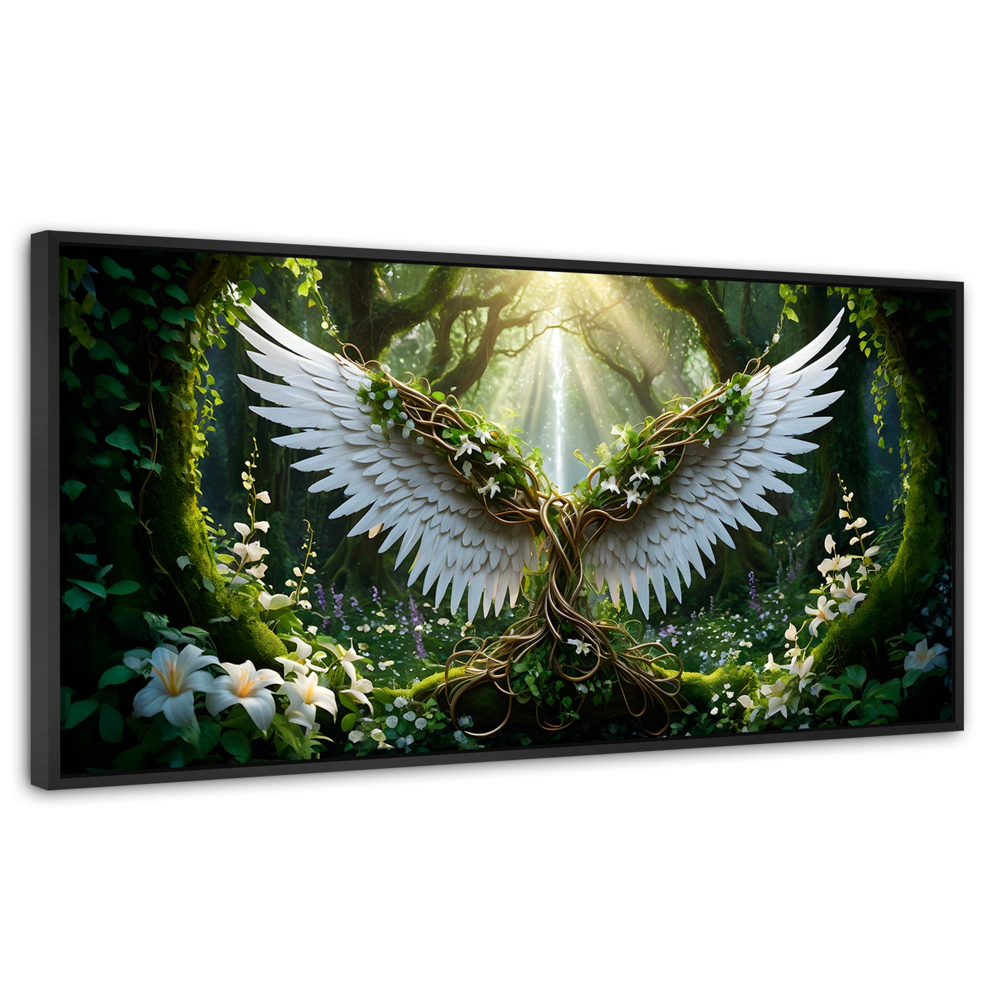 Cuadros Decorativos Canvas Revolution | Alas De La Jungla | Panoramico | Portada | Marco Plateado