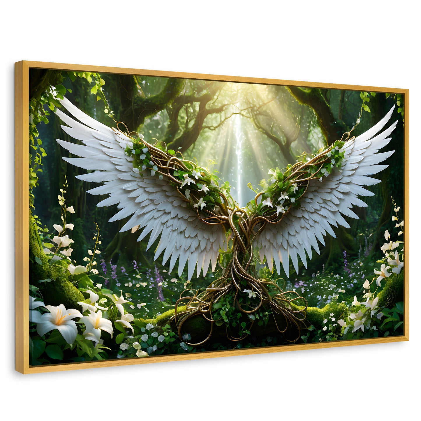 Cuadros Decorativos Canvas Revolution | Alas De La Jungla | Rectangular | Portada | Marco Dorado