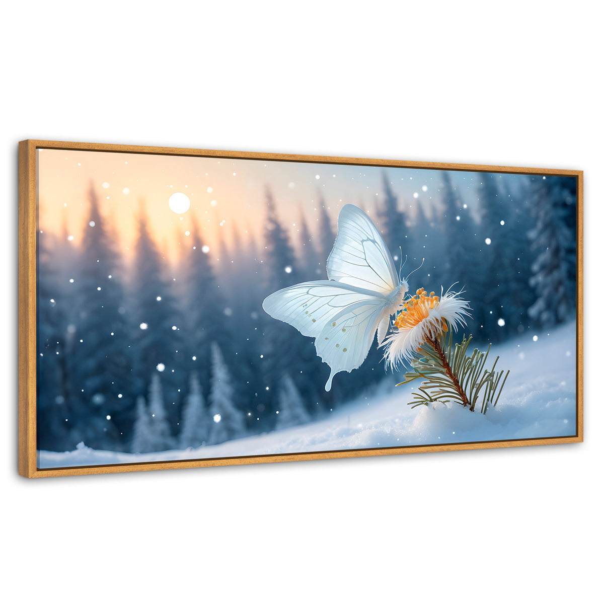 Cuadros Decorativos Canvas Revolution | Alas De Nieve | Panoramico | Portada | Marco Negro