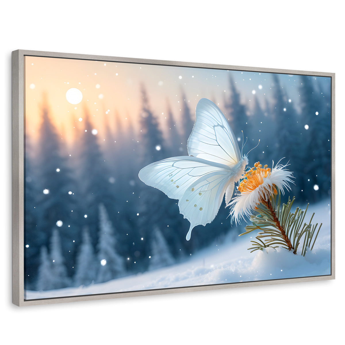 Cuadros Decorativos Canvas Revolution | Alas De Nieve | Rectangular | Portada | Marco Plateado