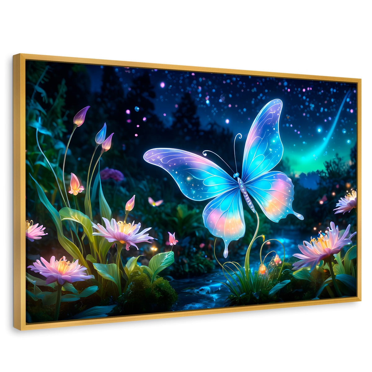 Cuadros Decorativos Canvas Revolution | Alas En El Rio | Rectangular | Portada | Marco Dorado