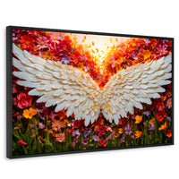 Cuadros Decorativos Canvas Revolution | Alas En Flores | Rectangular | Portada | Marco Negro