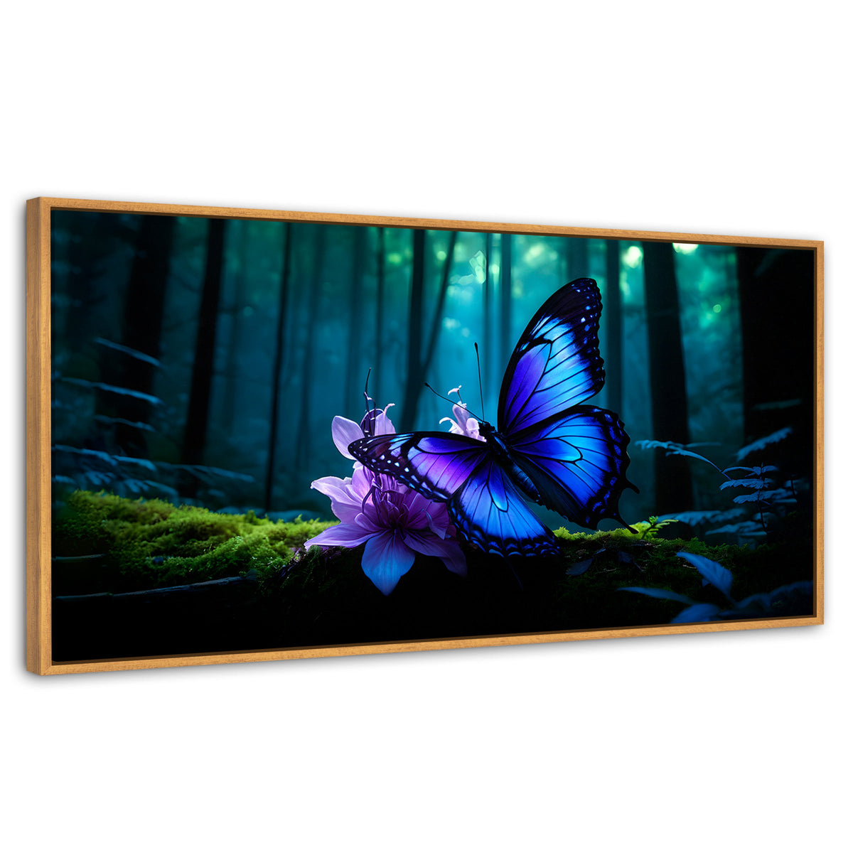 Cuadros Decorativos Canvas Revolution | Alas Entre Arboles | Panoramico | Portada | Marco Negro