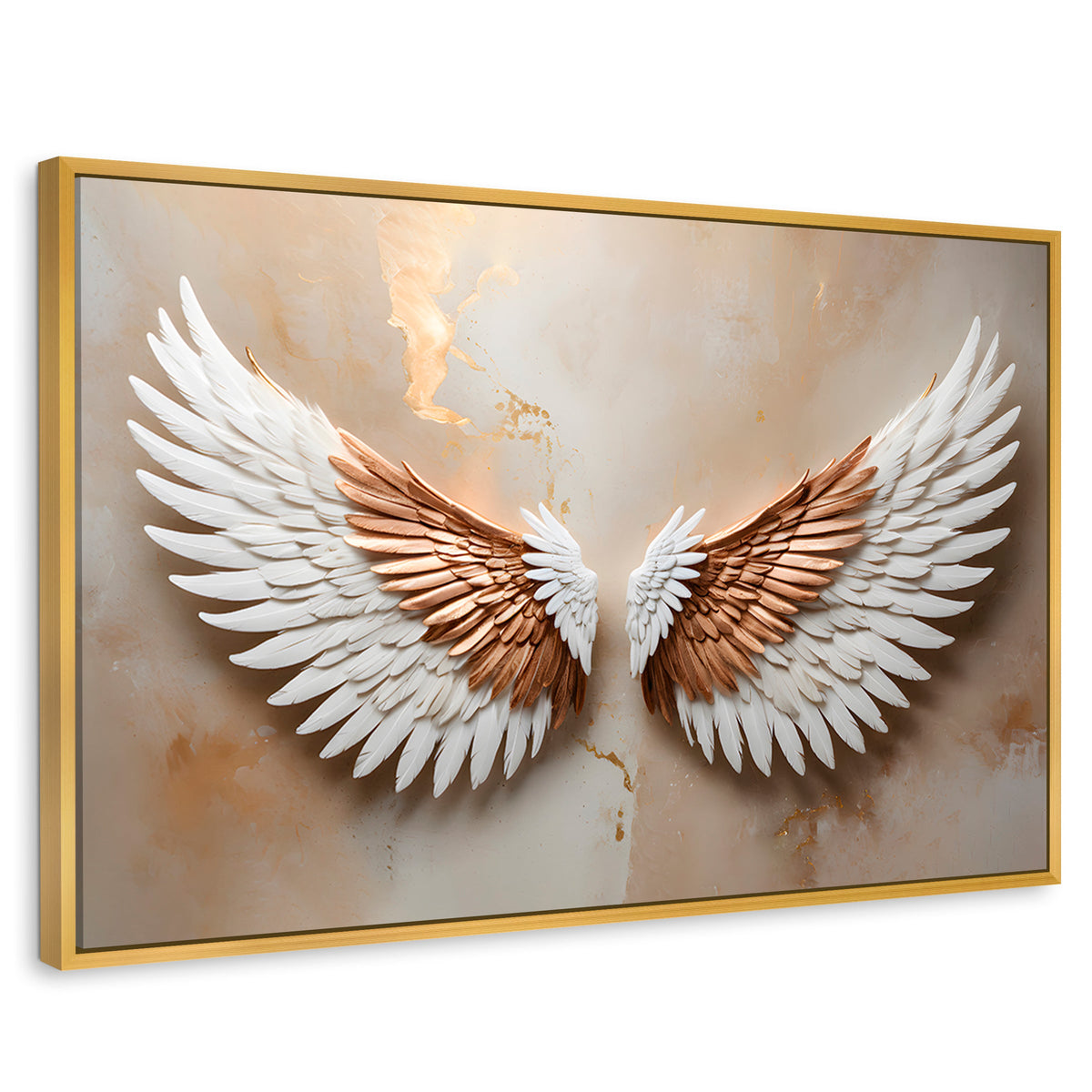 Cuadros Decorativos Canvas Revolution | Alas Espiritu Sol | Rectangular | Portada | Marco Dorado