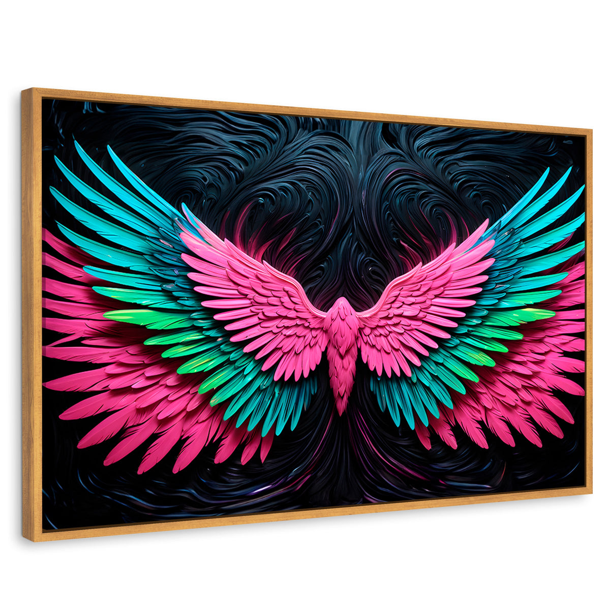Cuadros Decorativos Canvas Revolution | Alas Luz Angeles | Rectangular | Portada | Marco Madera