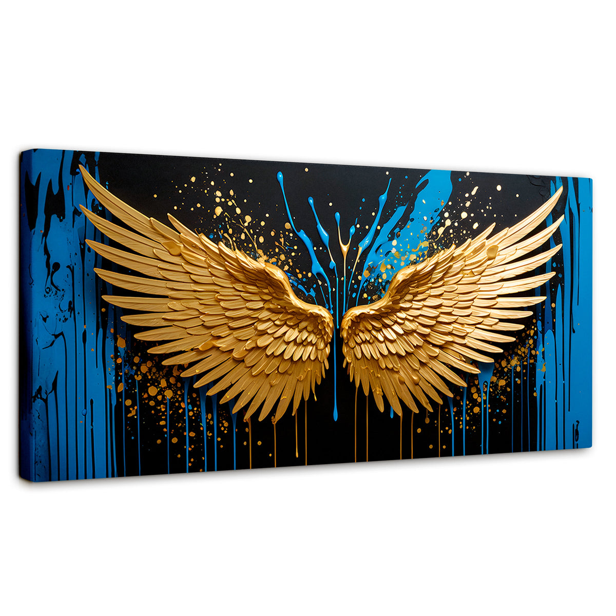 Cuadros Decorativos Canvas Revolution | Alas Oro Splash | Panoramico | Portada | Marco SinMarco