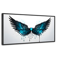 Cuadros Decorativos Canvas Revolution | Alas Piedra Angel | Panoramico | Portada | Marco Plateado