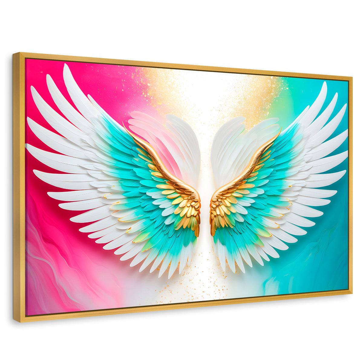 Cuadros Decorativos Canvas Revolution | Alas Plumas De Paz | Rectangular | Portada | Marco Dorado