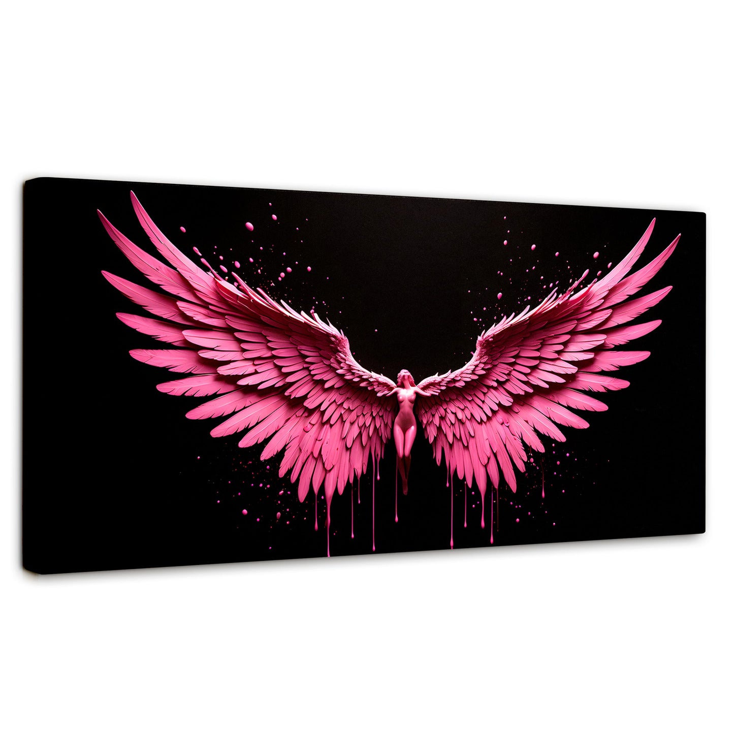 Cuadros Decorativos Canvas Revolution | Alas Rosadas Angel | Panoramico | Portada | Marco SinMarco