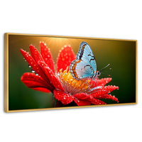 Cuadros Decorativos Canvas Revolution | Alas Sobre Flor | Panoramico | Portada | Marco Madera