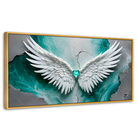 Cuadros Decorativos Canvas Revolution | Alas Vida Esmeralda | Panoramico | Portada | Marco Madera
