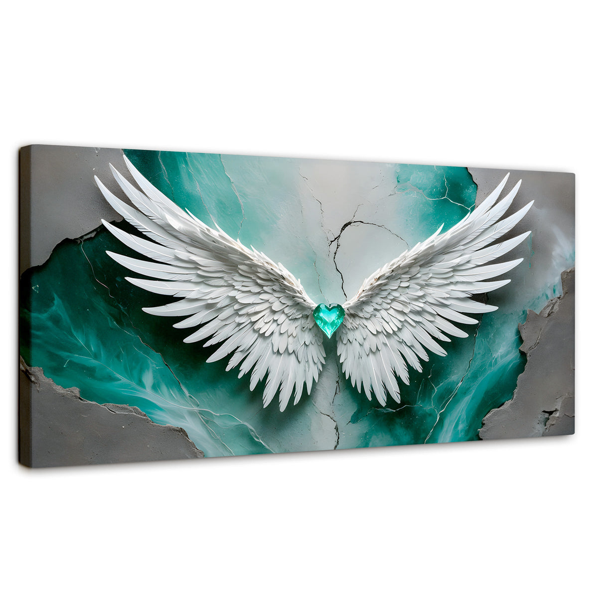 Cuadros Decorativos Canvas Revolution | Alas Vida Esmeralda | Panoramico | Portada | Marco SinMarco