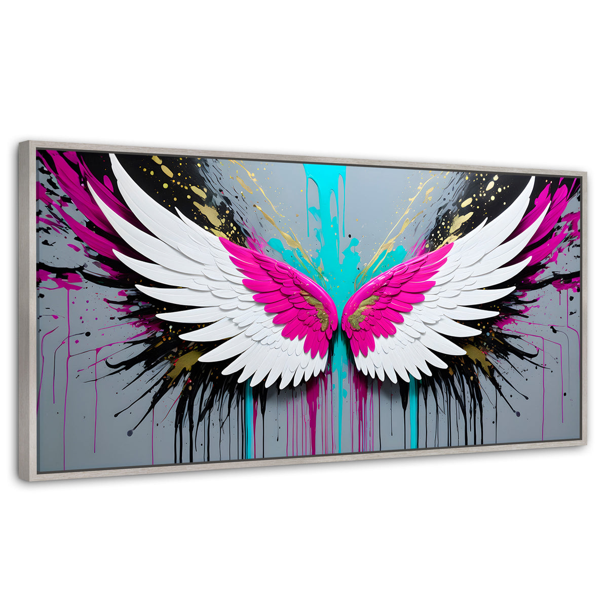Cuadros Decorativos Canvas Revolution | Alas Vuelo Eterno | Panoramico | Portada | Marco Blanco