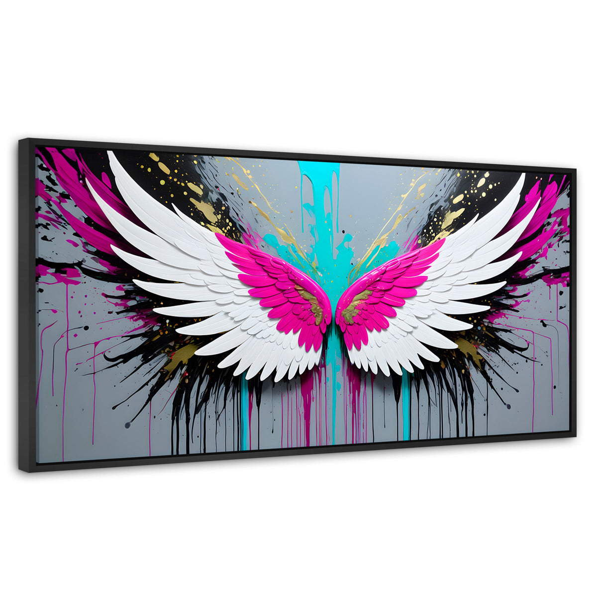 Cuadros Decorativos Canvas Revolution | Alas Vuelo Eterno | Panoramico | Portada | Marco Plateado