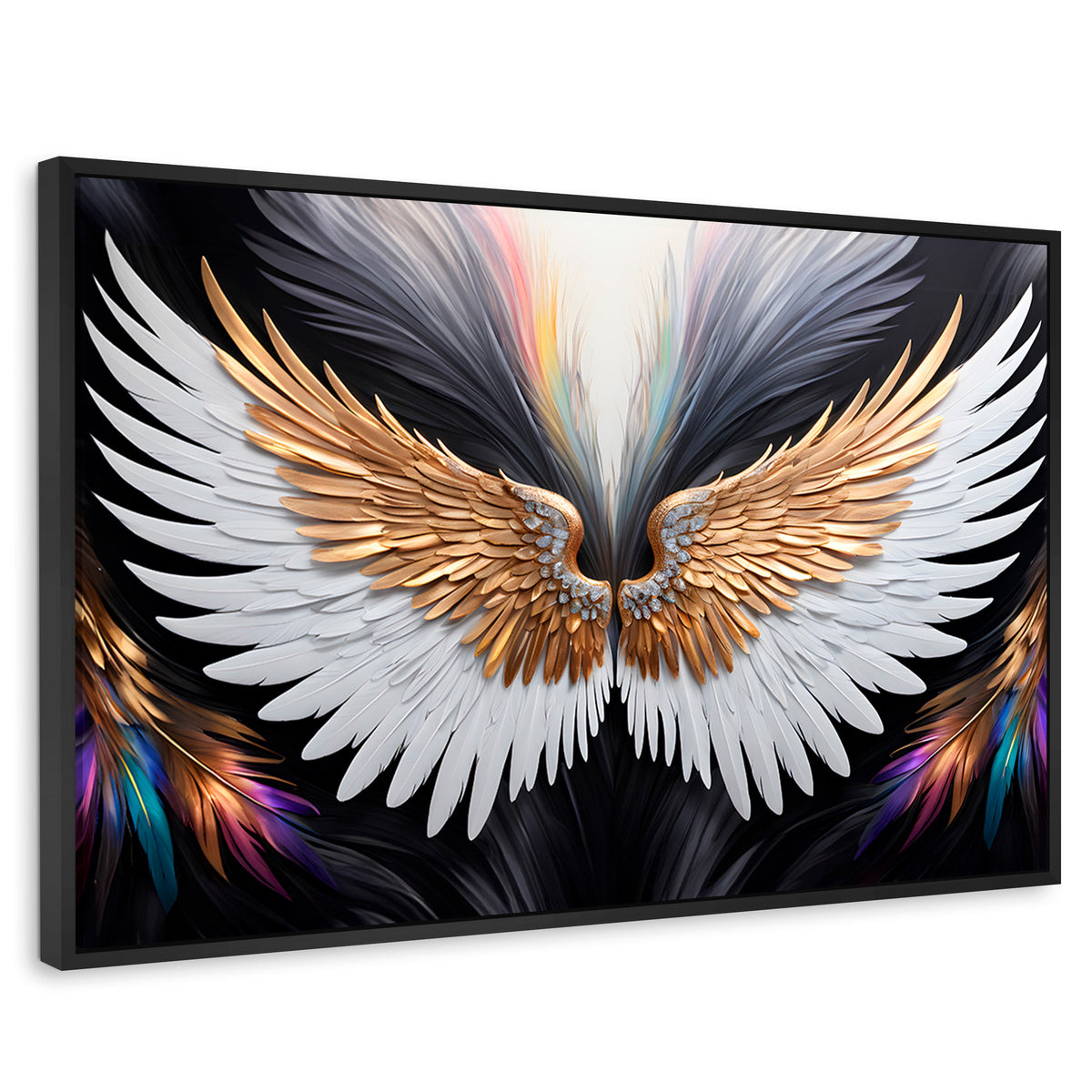Cuadros Decorativos Canvas Revolution | Alas Vuelo Mistico | Rectangular | Portada | Marco Negro