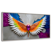 Cuadros Decorativos Canvas Revolution | Alas Vuelo Puro | Panoramico | Portada | Marco Blanco