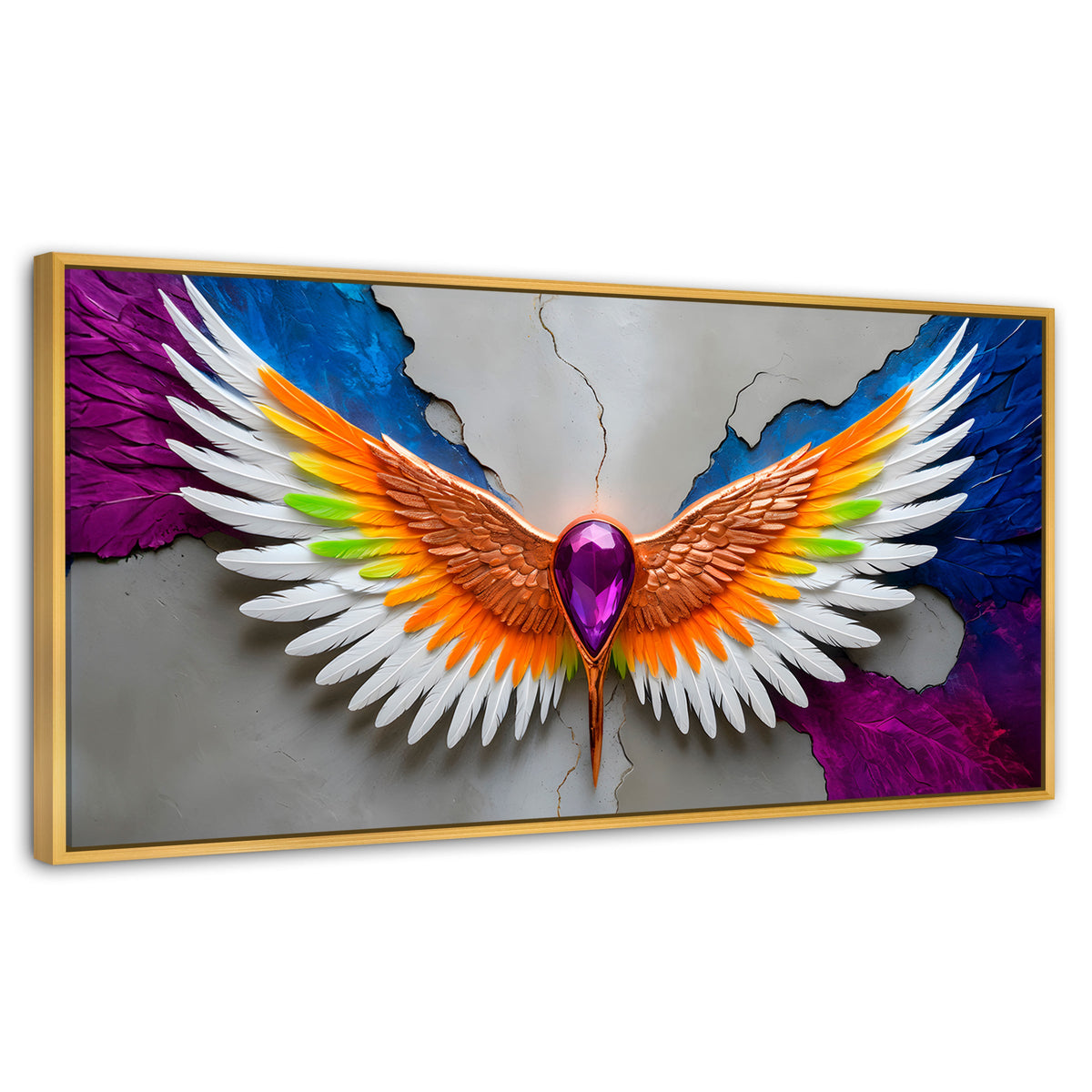 Cuadros Decorativos Canvas Revolution | Alas Vuelo Puro | Panoramico | Portada | Marco Madera