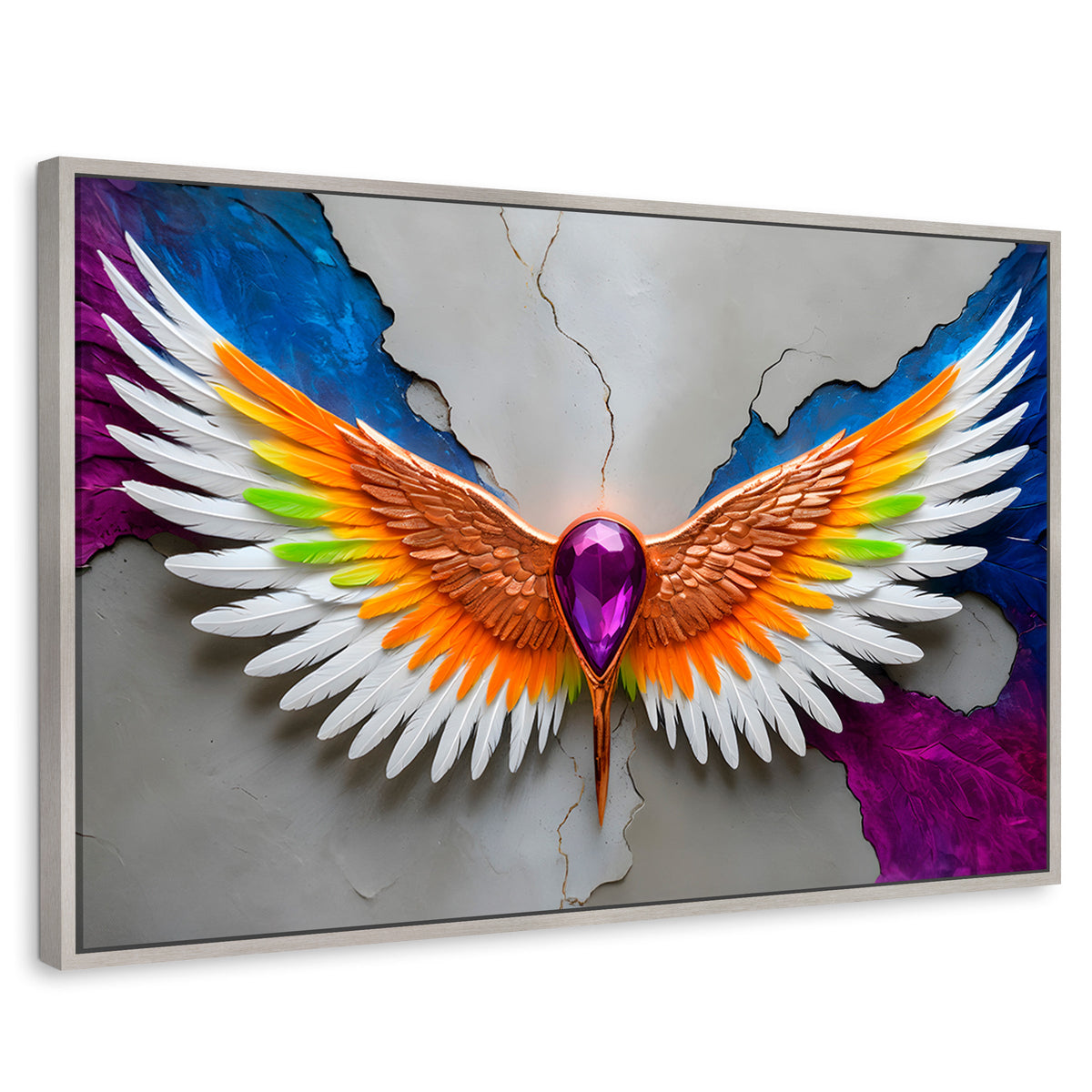 Cuadros Decorativos Canvas Revolution | Alas Vuelo Puro | Rectangular | Portada | Marco Plateado