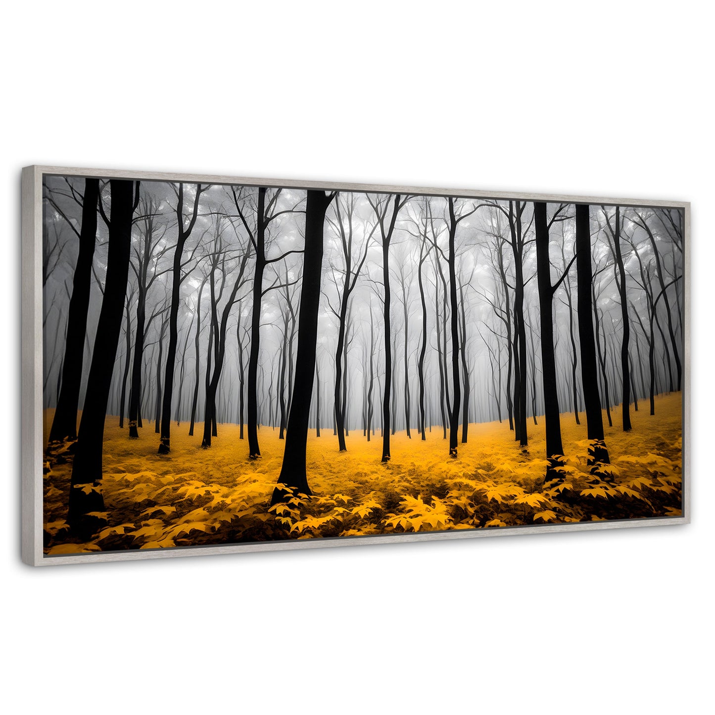 Cuadros Decorativos Canvas Revolution | Amarillo Natural | Panoramico | Portada | Marco Blanco
