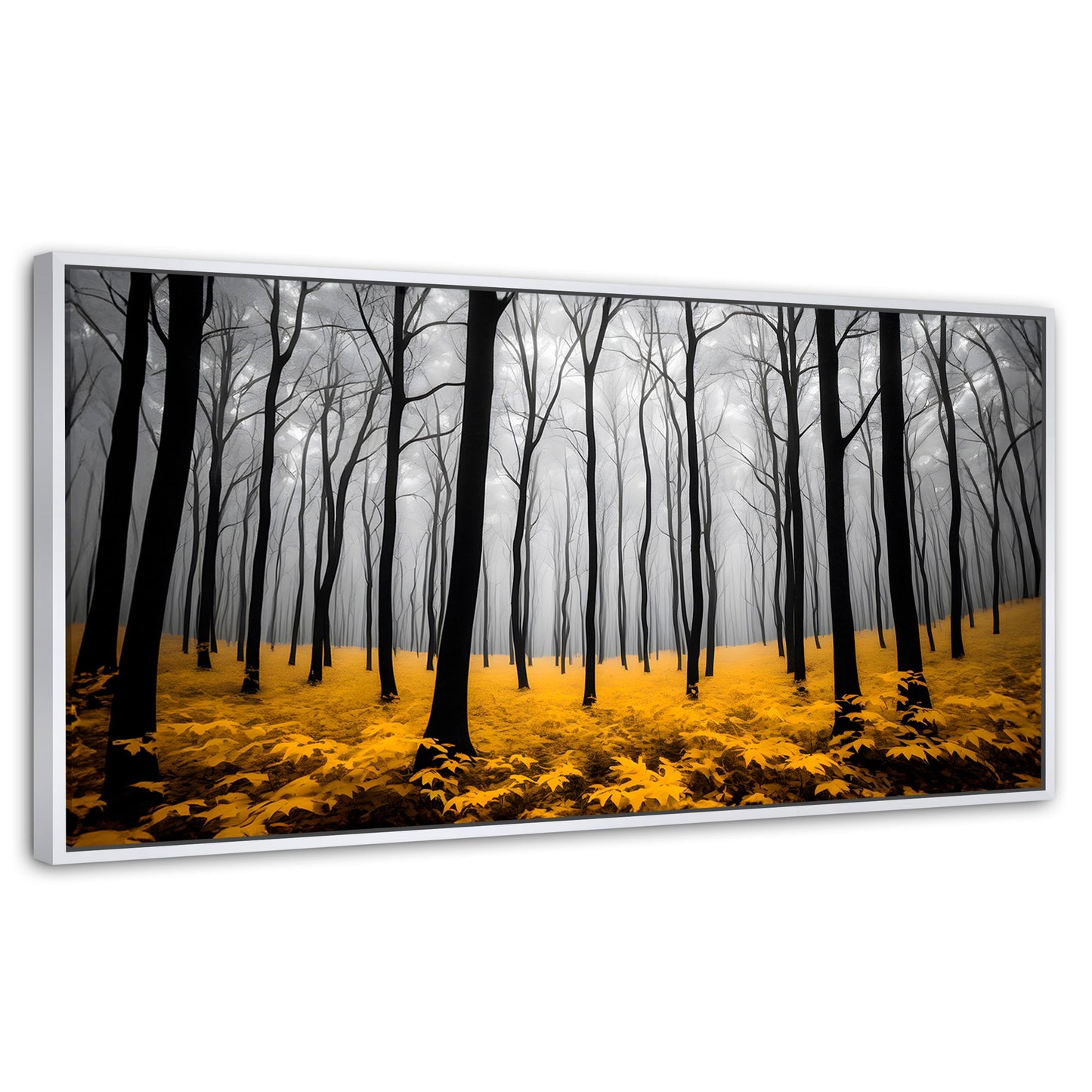Cuadros Decorativos Canvas Revolution | Amarillo Natural | Panoramico | Portada | Marco Dorado