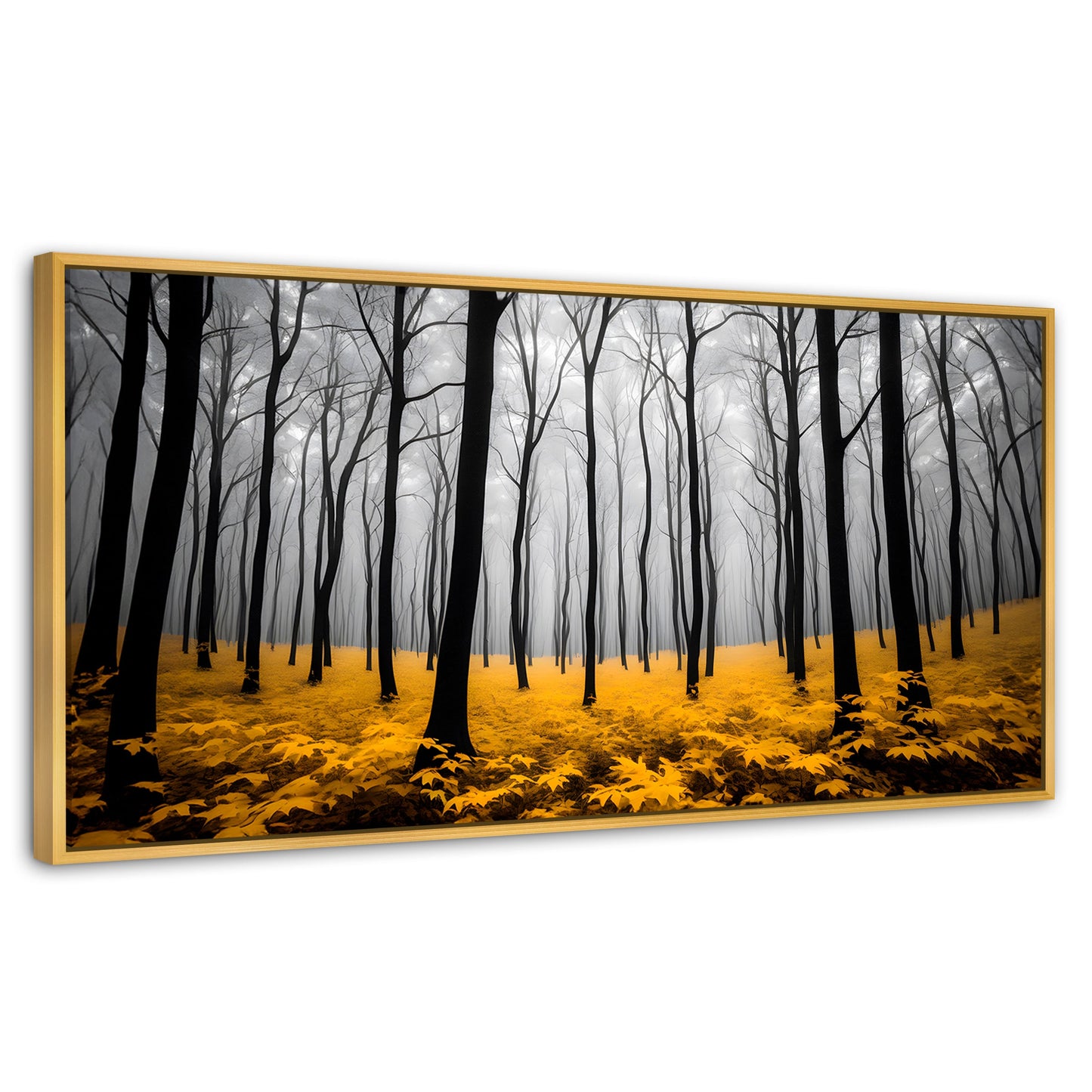 Cuadros Decorativos Canvas Revolution | Amarillo Natural | Panoramico | Portada | Marco Madera