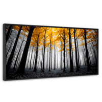 Cuadros Decorativos Canvas Revolution | Amarillo Silente | Panoramico | Portada | Marco Plateado